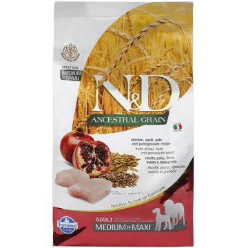 Farmina N&D Low Grain Medium & Maxi Breed Chicken & Pomegranate Adult Dry Dog Food, 2.5 Kg