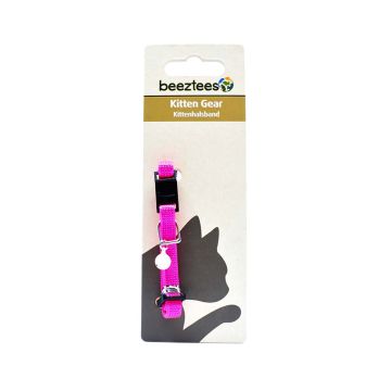 Beeztees Nylon Kitten Adjustable Collar, 16-23x8 - Pink