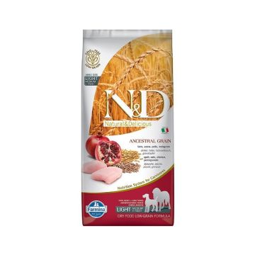 Farmina N&D Chicken & Pomegranate Light Medium & Maxi Dry Dog Food - 12 Kg