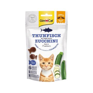 GimCat Crunchy Snacks Tuna and Courgette Cat Treats - 50 g