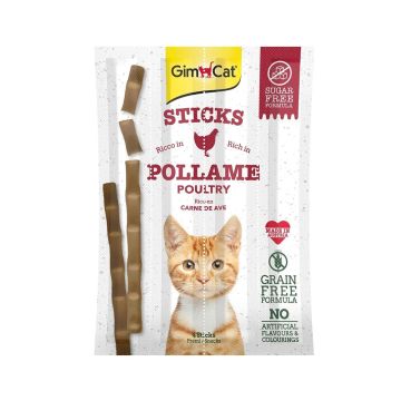 GimCat Sticks Poultry & Liver Cat Treats, 20g, Pack of 4