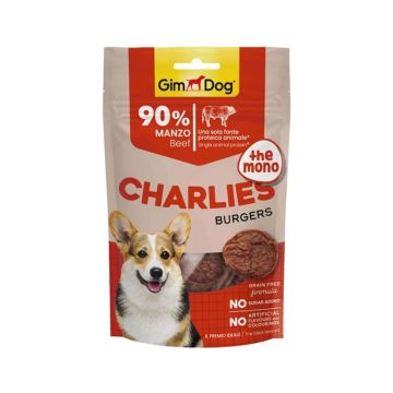 Gimdog Charlies The Mono Burgers Beef Dog Treats - 70 g