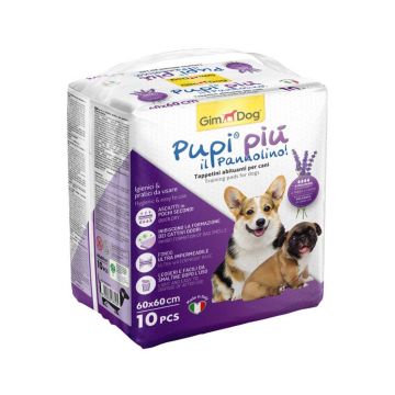 GimDog Pupi Piu Lavender Scent Training Pads for Dogs - 60 x 60 cm - 10 Counts