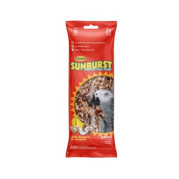 Higgins Sunburst Gourmet Blend Banana and Coconut Parrot Treat Sticks, 2-Pack