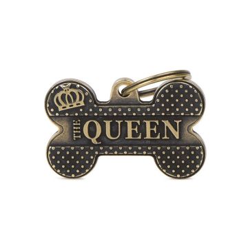 MyFamily Big Bone Bronze The Queen Pet Tag
