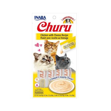 Inaba Churu Chicken with Chees Recipe Cat Treat - 4 Tubes (56g)