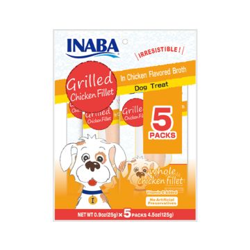 Inaba Grilled Chicken Fillet In Chicken Flavoured Broth Dog Treat - 25g x 5pcs