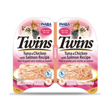 Inaba Twins Tuna and Chicken with Salmon Recipe Cat Treats - 35 g