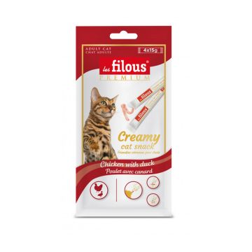 Les Filous Chicken with Duck Creamy Cat Treats - 4 x 15 g