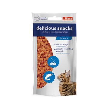 Les Filous Salmon Cubes Cat Treat - 50 g