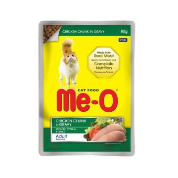 Me-O Chicken Chunk in Gravy Adult Cat Food Pouch - 80 g