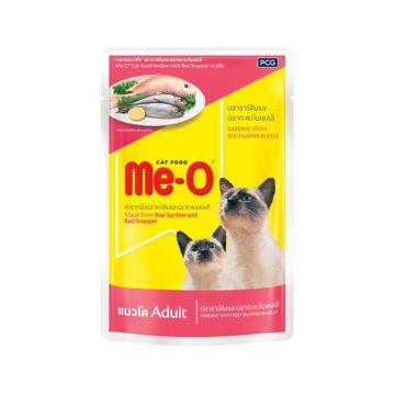 Me-O Sardine with Red Snapper in Jelly Adult Cat Food Pouch - 80 g
