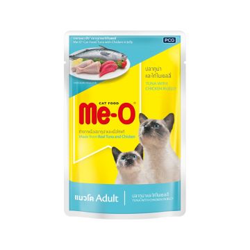 Me-O Tuna with Chicken in Jelly Adult Cat Food Pouch - 80 g
