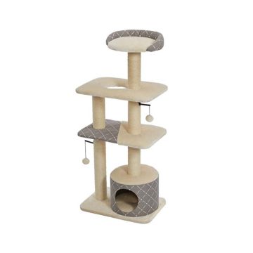 MidWest Feline Nuvo Tower Cat Furniture - Mushroom - 22"L x 15"W x 51"H