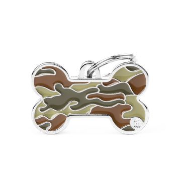 MyFamily Big Green Bone Pet Tag - Camouflage
