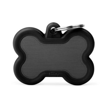 MyFamily Hushtag Collection Aluminum Black Bone Dog ID Tag