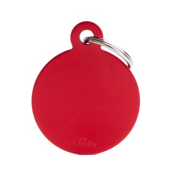 MyFamily Basic Collection Big Round Pet ID Tag - Red