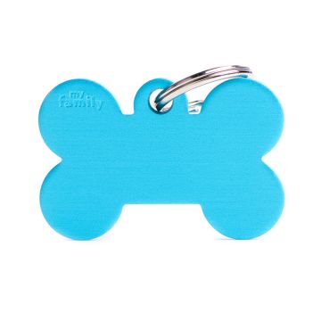 MyFamily Basic Collection in Aluminum Pet ID Tag - Light Blue - Large