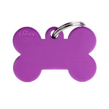 MyFamily Basic Collection in Aluminum Pet ID Tag - Large - Purple