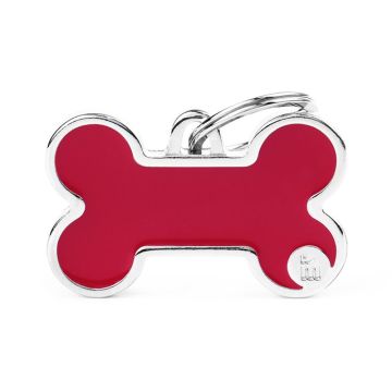 MyFamily Basic Handmade Big Bone Pet ID Tag - Red