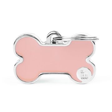 MyFamily Basic Handmade Bone Pet ID Tag - Small - Pink