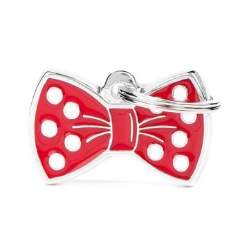 MyFamily Bow Tie Pet ID Tag - Red