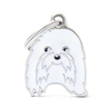 MyFamily Maltese Pet ID Tag - White