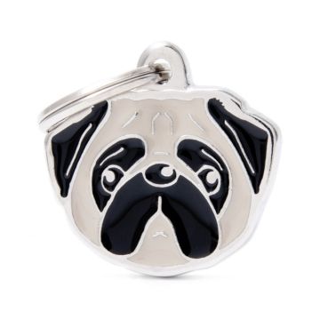 MyFamily New Fawn Pug Dog ID Tag