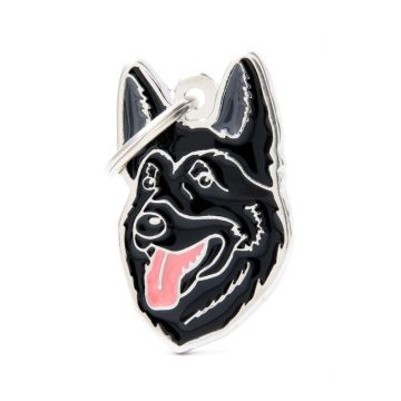 MyFamily New German Sheperd Dog ID Tag - Black