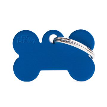 MyFamily Basic Aluminum Bone Pet ID Tag - Small - Blue