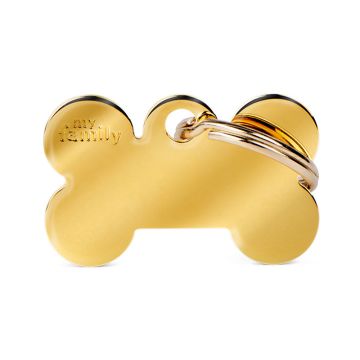 MyFamily Small Bone Pet ID Tag - Golden