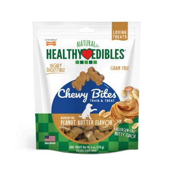 Nylabone Healthy Edibles Chewy Bites Peanut Butter Dog Treats - 170g