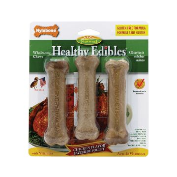 Nylabone Healthy Edibles Chicken Chew Treats - 3 Count