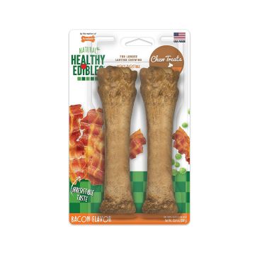 Nylabone Healthy Edibles Long Lasting Bacon Dog Chew Treats - 2 pcs