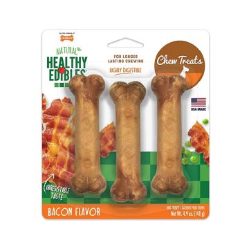 Nylabone Healthy Edibles Long Lasting Bacon Dog Chew Treats - 3 pcs