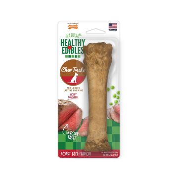 Nylabone Healthy Edibles Long Lasting Roast Beef Dog Treats - 190g