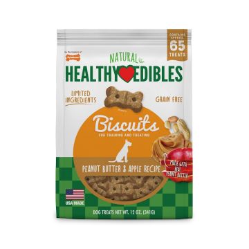 Nylabone Healthy Edibles Peanut Butter & Apple Dog Treats - 12 oz 