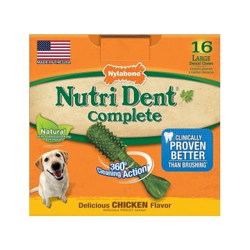 Nylabone Nutri Dent Complete Chicken Dental Chew for Large Dog - 16 count