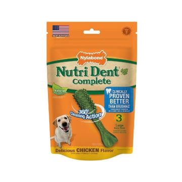 Nylabone Nutri Dent Complete Chicken Dental Chew for Large Dog - 3 count