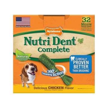 Nylabone Nutri Dent Complete Chicken Dental Chew for Medium Dog - 32 count