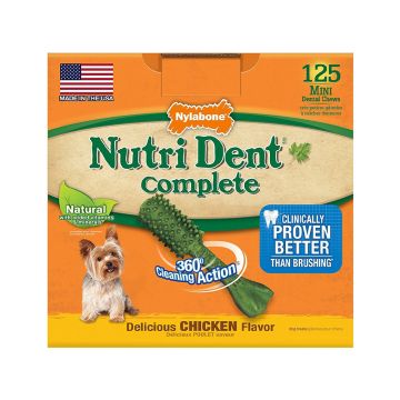 Nylabone Nutri Dent Complete Chicken Dental Chew for Petite Dog - 125 count