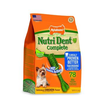 Nylabone Nutri Dent Complete Chicken Dental Chew for Petite Dog - 78 count