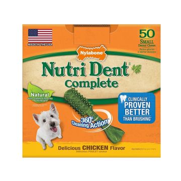 Nylabone Nutri Dent Complete Chicken Dental Chew for Small Dog - 50 count