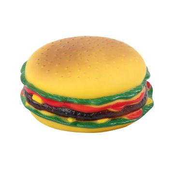 Pawise Vinyl Squeaky Hamburger Dog Toy - 13 Cm