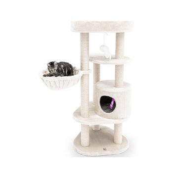 Petrebels Kings and Queens Charlotte 134 Scratching Post - Cream - 59L x 56W x 134H cm