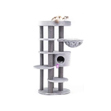 Petrebels Kings and Queens Isabella 170 Cat Scratching Post - Grey - 78L x 58W x 170H cm