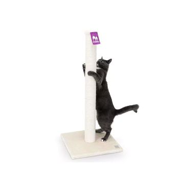 Petrebels Little Rebels Maine 90 Deluxe Cat Scratching Post - Off White - 40L x 40W x 90H cm
