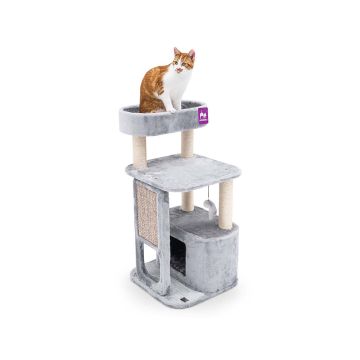 Petrebels Little Rock 99 Cat Tree - Grey - 50L x 50W x 94H cm
