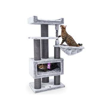 Petrebels Lucky Bastards Parklane 131 Cat Scratching Post - Grey - 58L x 45W x 131H cm