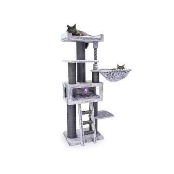 Petrebels Lucky Bastards Parklane 175 Cat Scratching Post - Grey - 58L x 45W x 175H cm